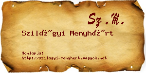 Szilágyi Menyhért névjegykártya