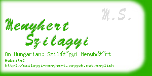 menyhert szilagyi business card